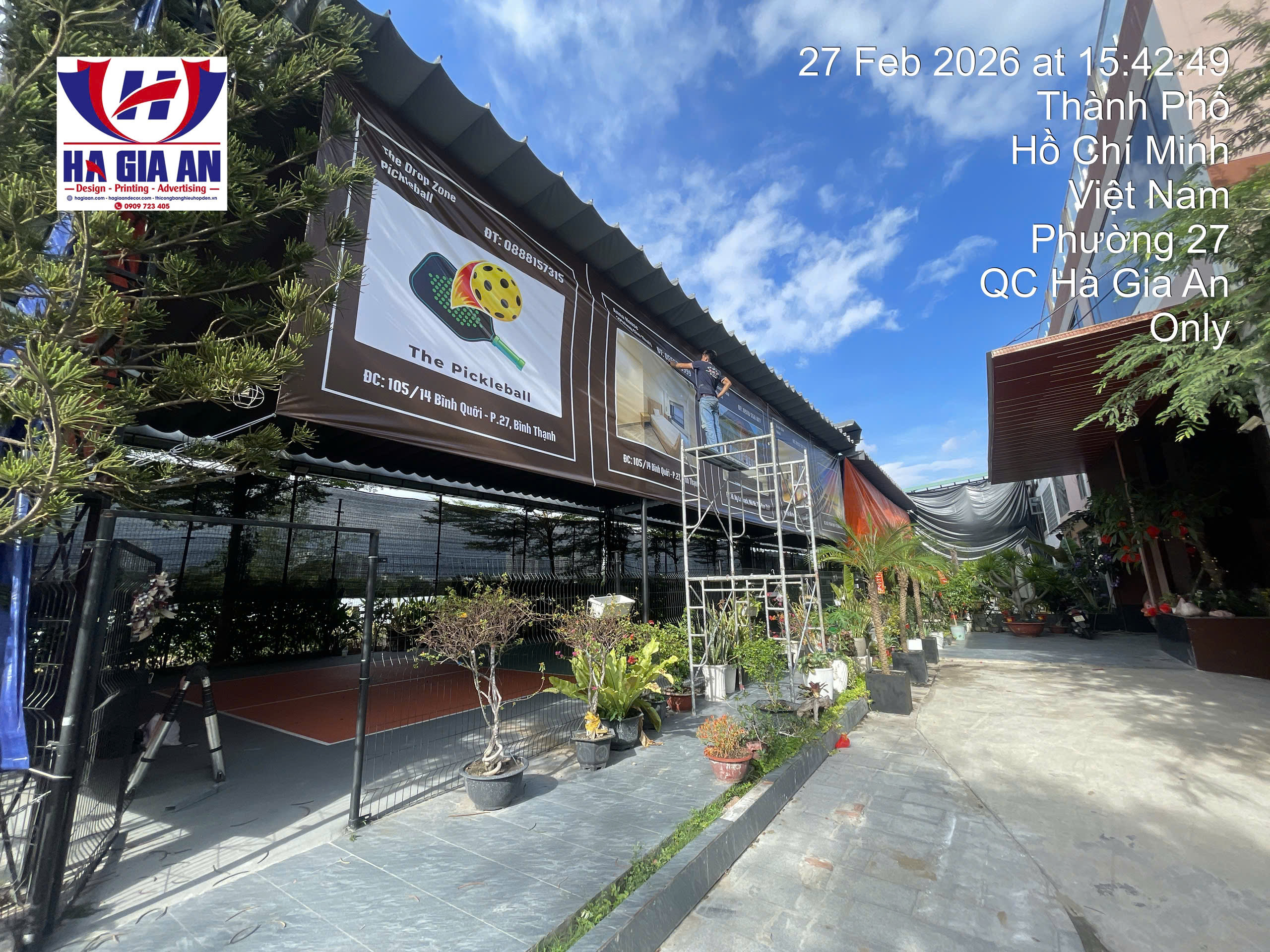 thi công treo bạt 2 mặt khổ lớn