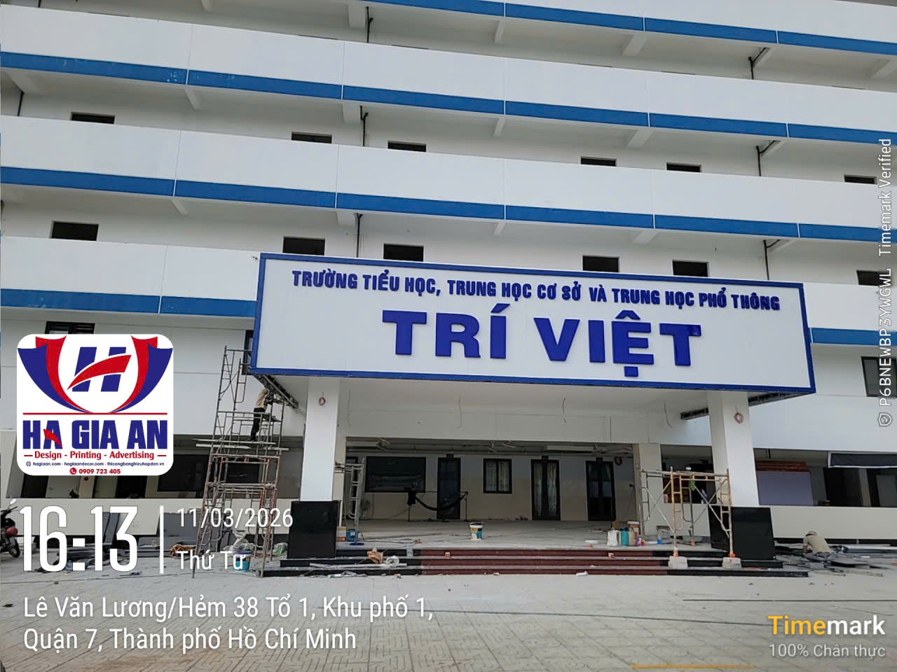 thi công bảng hiệu trường học