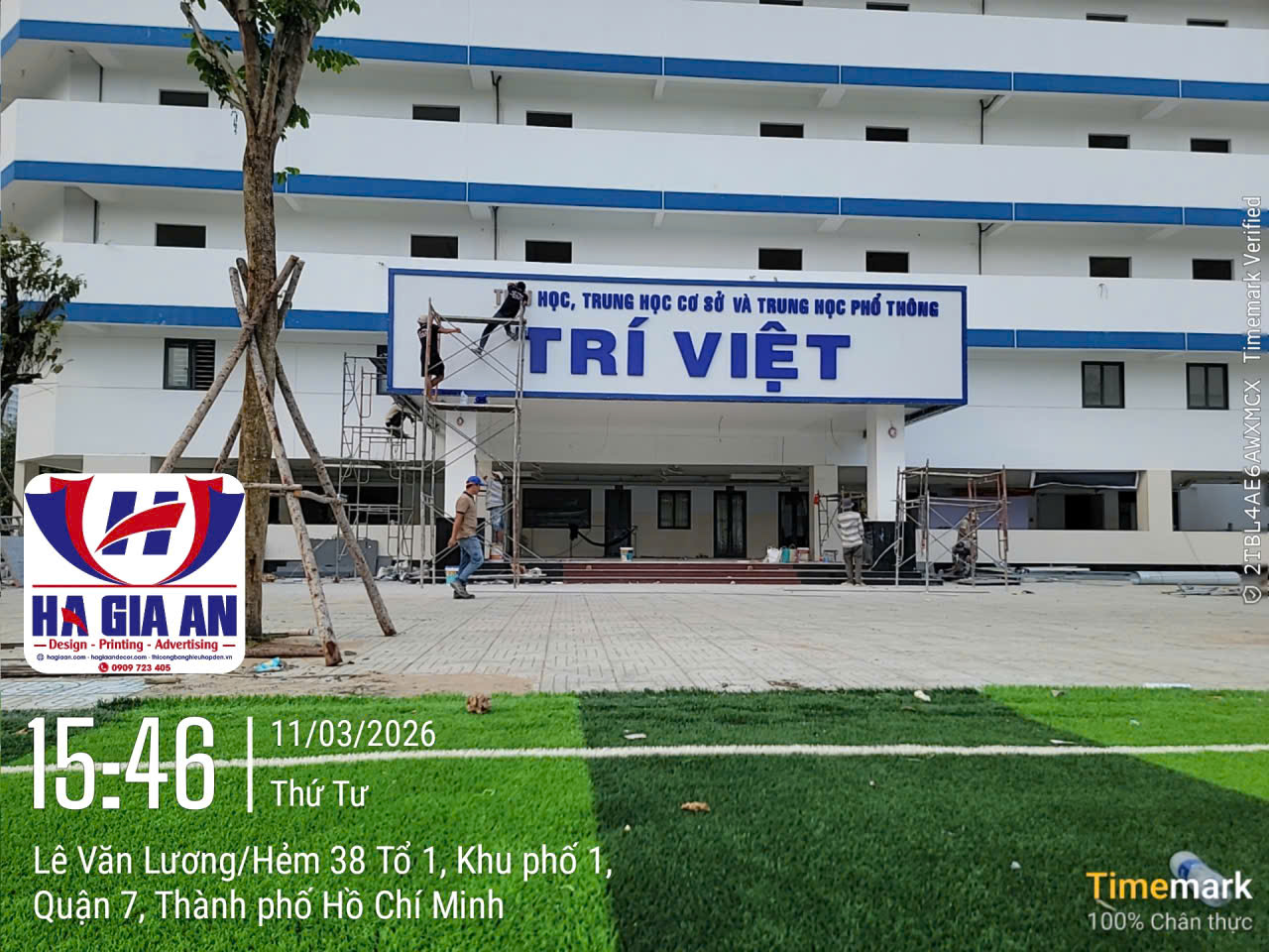 thi công bảng hiêu trường học